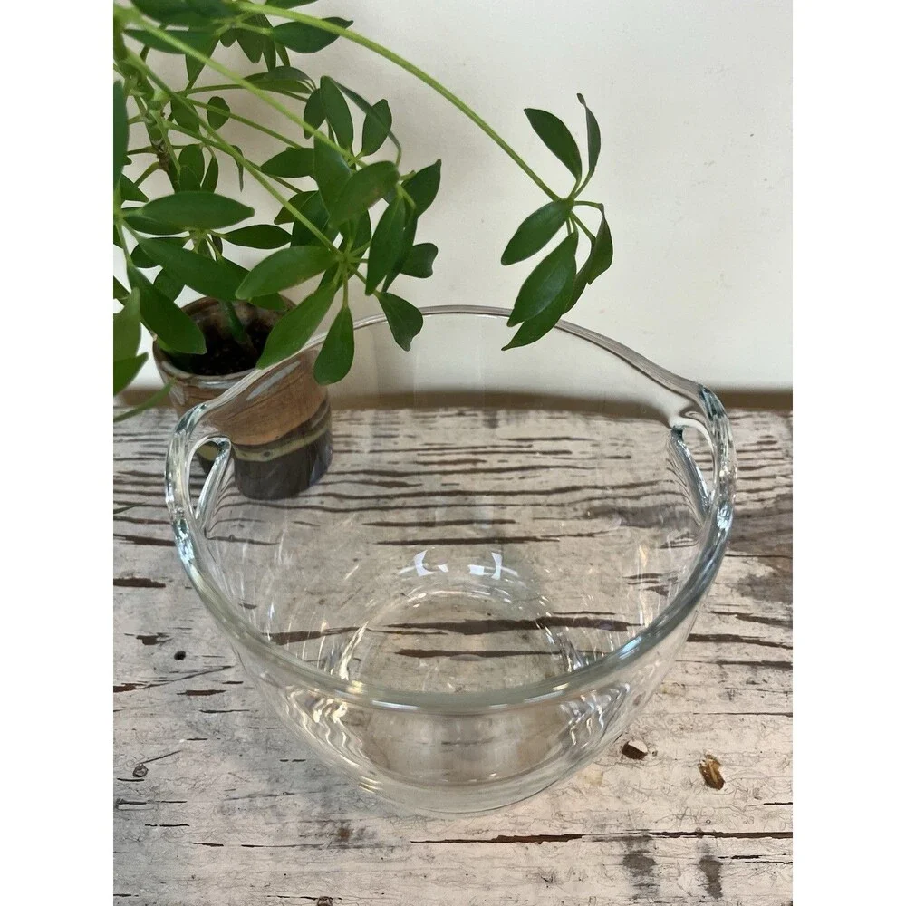 Vintage Krosno Poland Fine Polished Hand-Blown Crystal Glass Ice Wine Bucket 6”